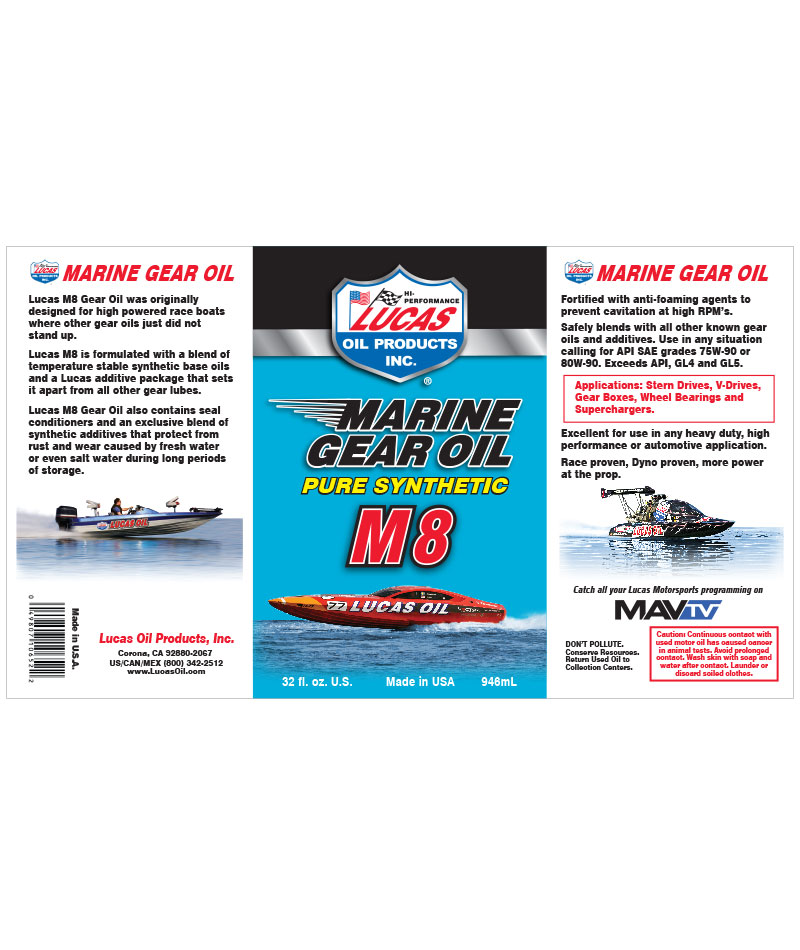 Lucas Marine Gear Oil Synthetic SAE 75W-90 M8 - Image 2
