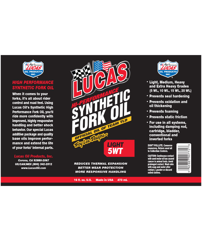 Lucas Synthetic Fork Oil 5wt - Image 2