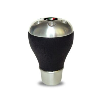 Autotecnica Silver Alloy & Black Leather Gear Knob